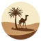 A circular Logo of Morocco Sahara Experience depicts a silhouette of a palm tree and camel in a desert landscape.