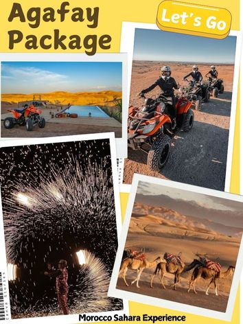 Agafay Desert package includes quads bike, camel ride, dinner with shows