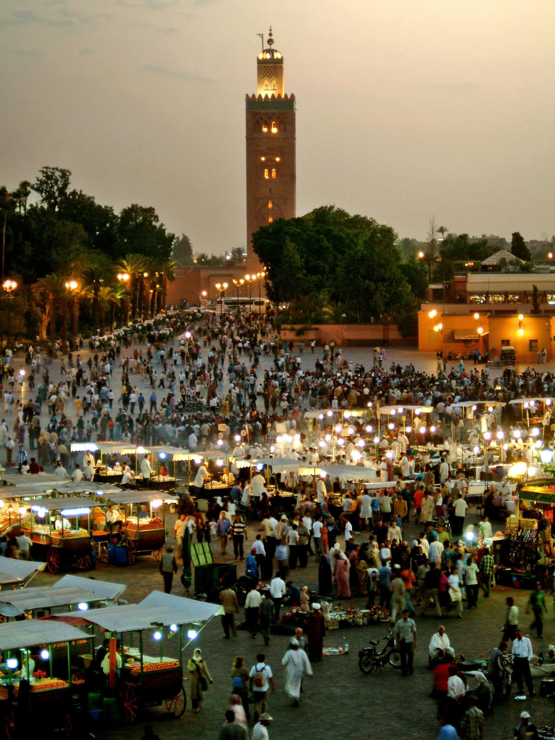 Jamaa Lefnaa Square at golden hour
