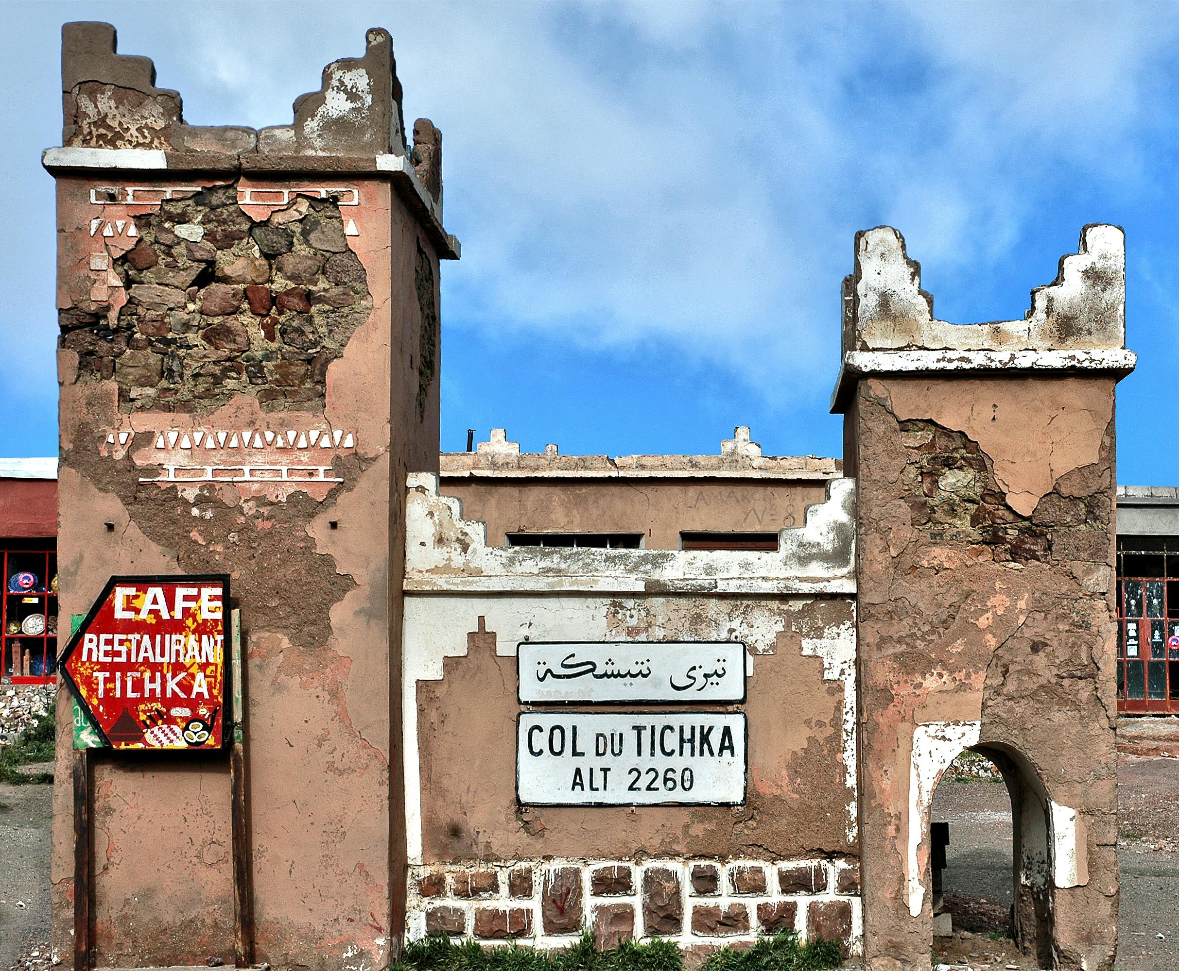 Tizi n'Tichka is a high mountain pass in the Atlas Mountains, located in Morocco.
